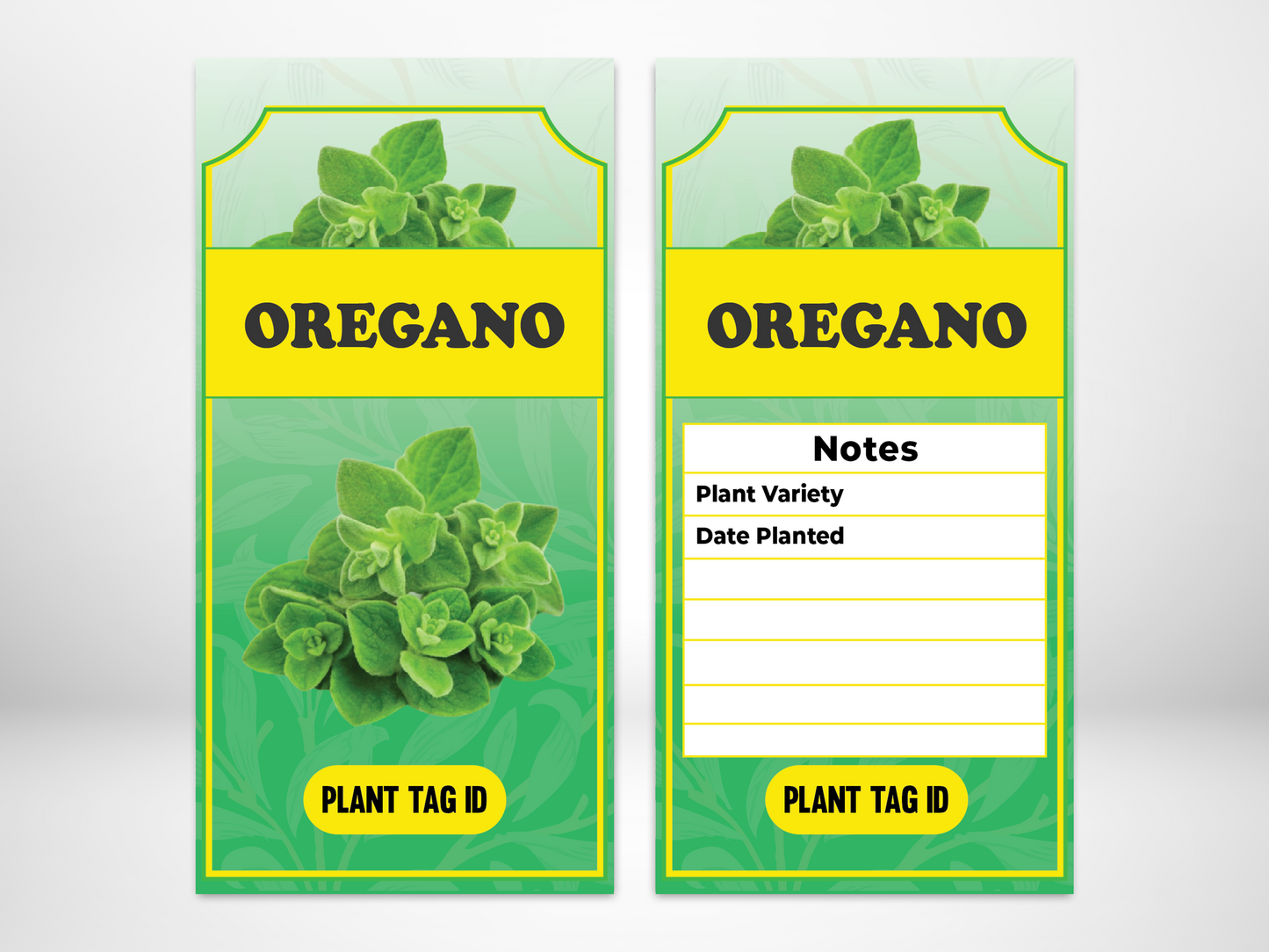 Plant Label Oregano - label size 80mm width x 150mm length