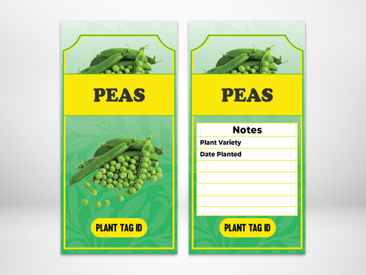 Plant Label Peas - label size 80mm width x 150mm length